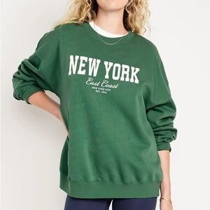Old Navy Green New York Crewneck Sweater